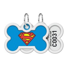 Collar Waudog Smart ID Адресник з QR-кодом металевий з малюнком Супермен герой