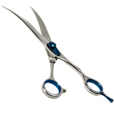 Davis Extreme Edge Blue Curved Вигнуті ножиці для стрижки собак