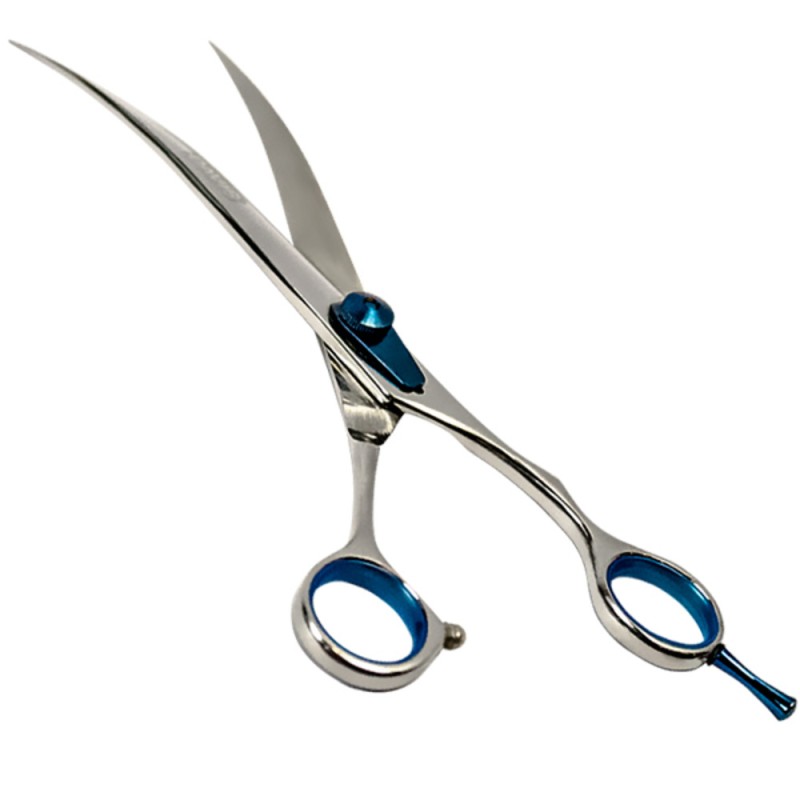 Davis Extreme Edge Blue Curved Вигнуті ножиці для стрижки собак