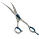 Davis Extreme Edge Blue Curved Вигнуті ножиці для стрижки собак