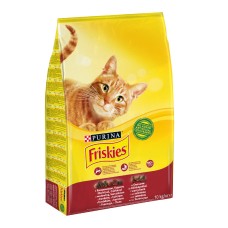 Friskies Сухий корм для дорослих кішок з яловичиною куркою та овочами