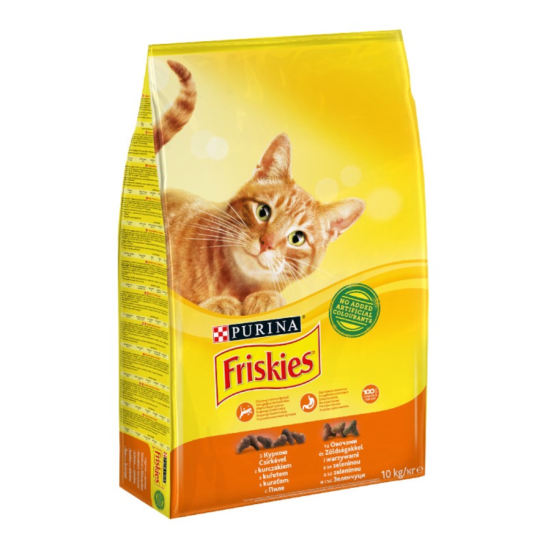 Friskies Сухий корм для дорослих кішок з куркою та овочами