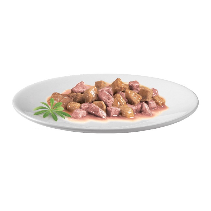 Gourmet Gold Консерви для дорослих кішок з лососем та курчам шматочки у підливі