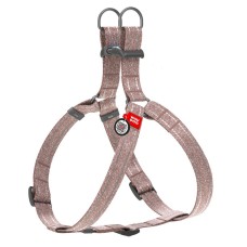 Collar Waudog Re-cotton Шлея для собак з відновленої бавовни з QR паспортом пластикова пряжка-фастекс Коричнева