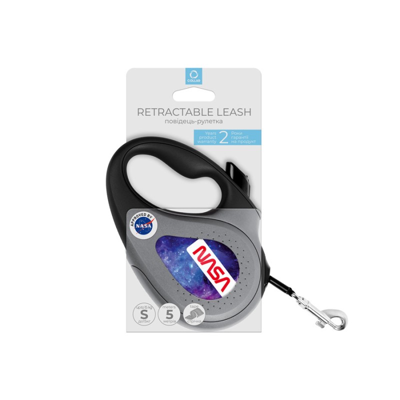 Collar WAUDOG Roulette Leash Повідець-рулетка для собак з малюнком NASA21