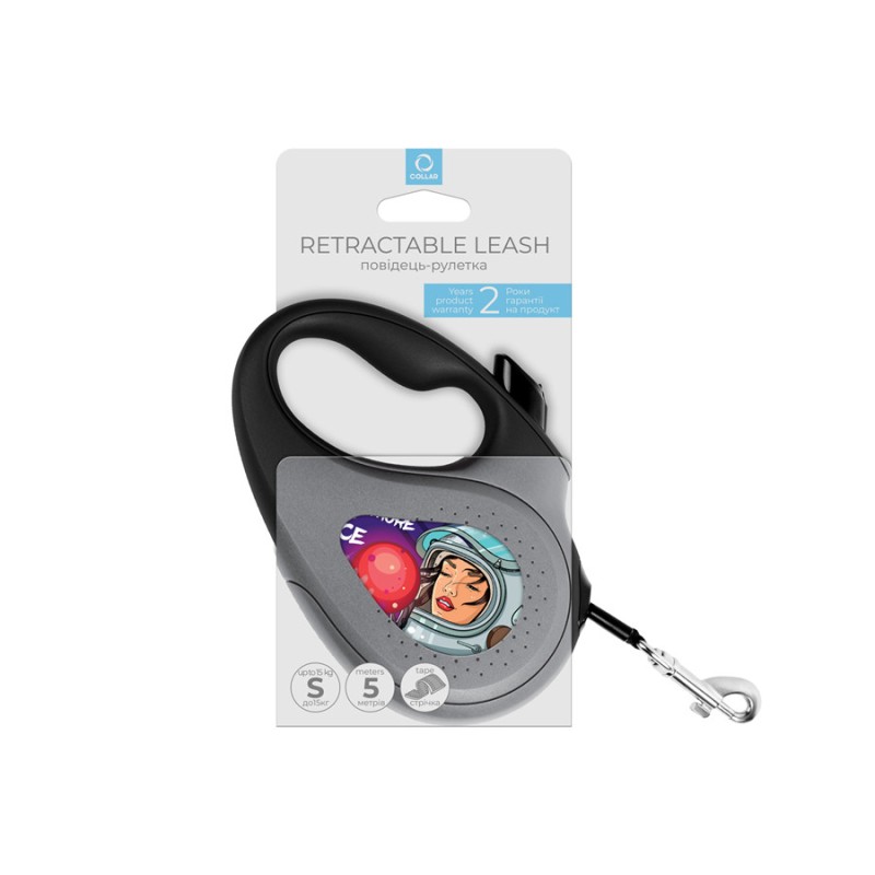 Collar WAUDOG Roulette Leash Повідець-рулетка для собак з малюнком Більше космосу