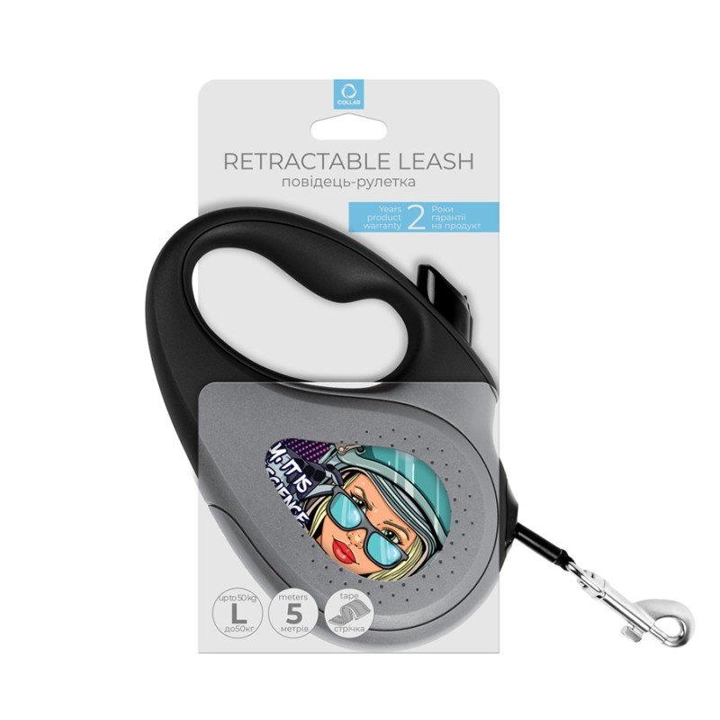 Collar WAUDOG Roulette Leash Повідець-рулетка для собак з малюнком Космос Ракетобудування