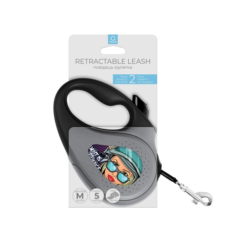 Collar WAUDOG Roulette Leash Повідець-рулетка для собак з малюнком Космос Ракетобудування