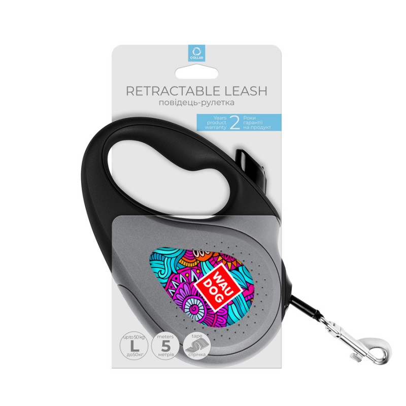 Collar WAUDOG Roulette Leash Повідець-рулетка для собак з малюнком Літо