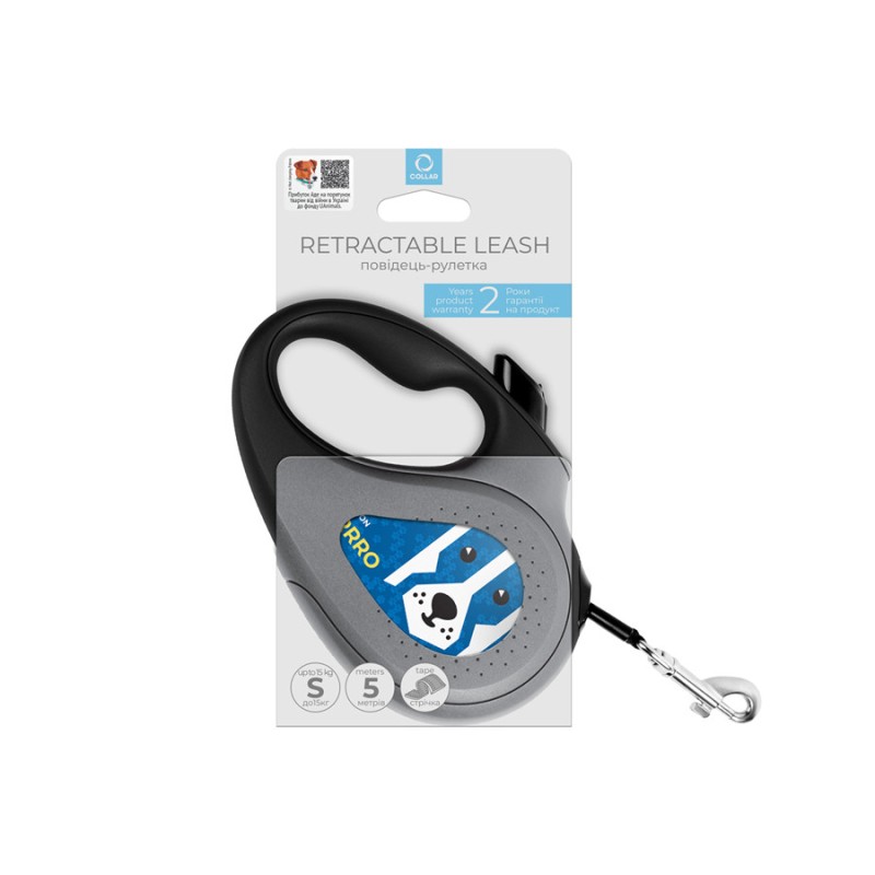 Collar WAUDOG Roulette Leash Повідець-рулетка для собак з малюнком Патрон