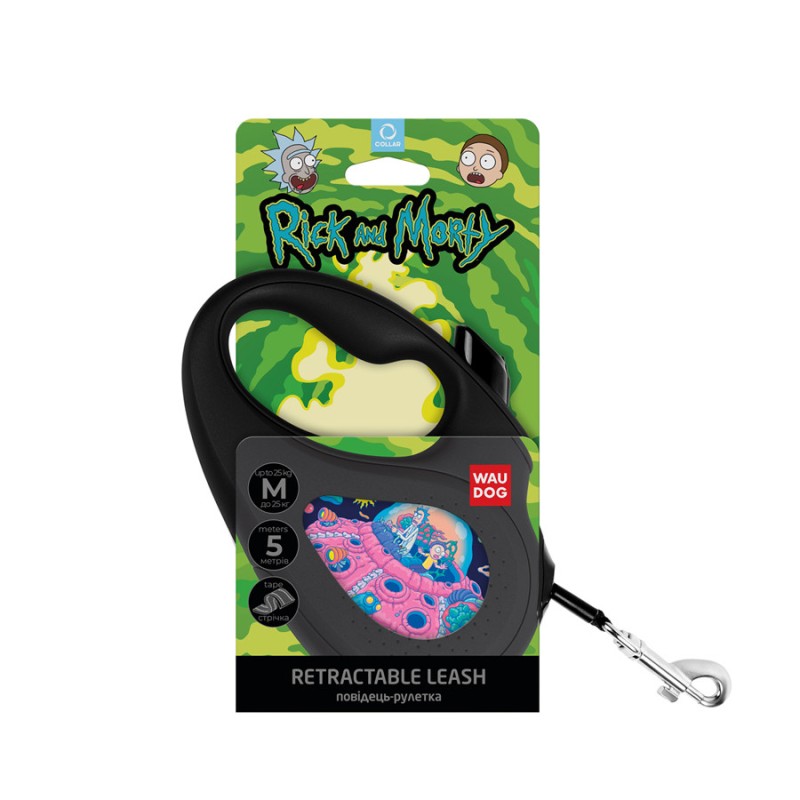 Collar WAUDOG Roulette Leash Повідець-рулетка для собак з малюнком Рік та Морті 1