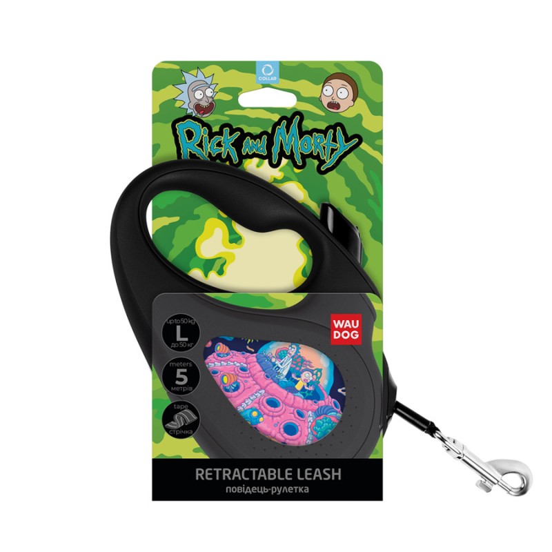 Collar WAUDOG Roulette Leash Повідець-рулетка для собак з малюнком Рік та Морті 1