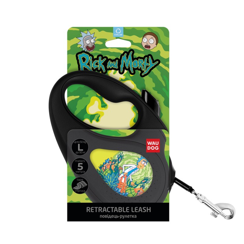 Collar WAUDOG Roulette Leash Повідець-рулетка для собак з малюнком Рік та Морті 2