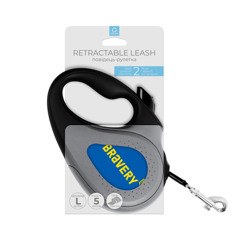 Collar WAUDOG Roulette Leash Повідець-рулетка для собак з малюнком Сміливість