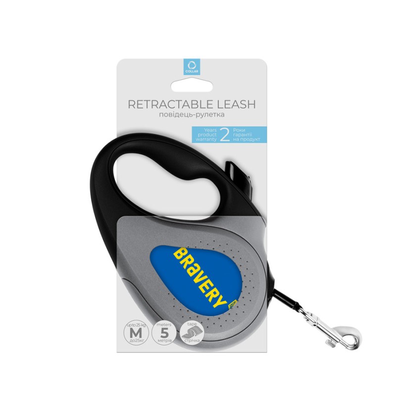 Collar WAUDOG Roulette Leash Повідець-рулетка для собак з малюнком Сміливість