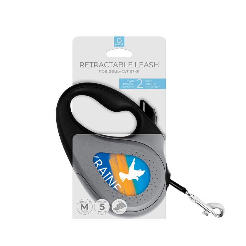 Collar WAUDOG Roulette Leash Повідець-рулетка для собак з малюнком Прапор