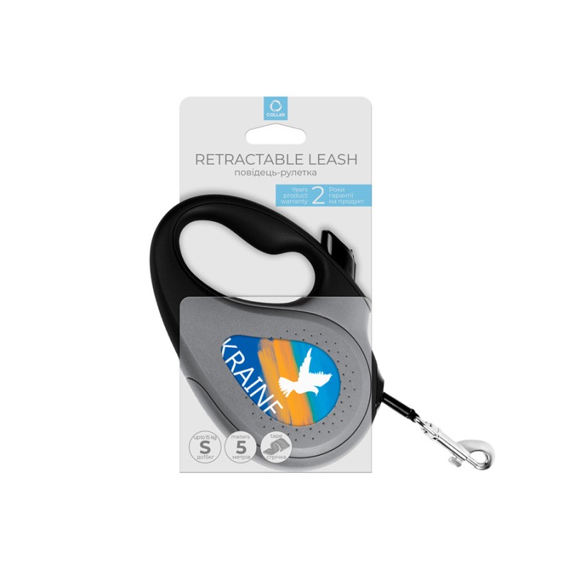 Collar WAUDOG Roulette Leash Повідець-рулетка для собак з малюнком Прапор