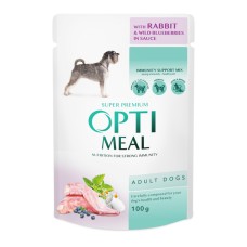 Optimeal Adult Dog Rabbit and Wild Blueberries Консерви для дорослих собак із кроликом та чорницею в соусі