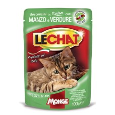 Monge Lechat Cat Wet Adult Консерви для дорослих кішок з яловичиною з овочами