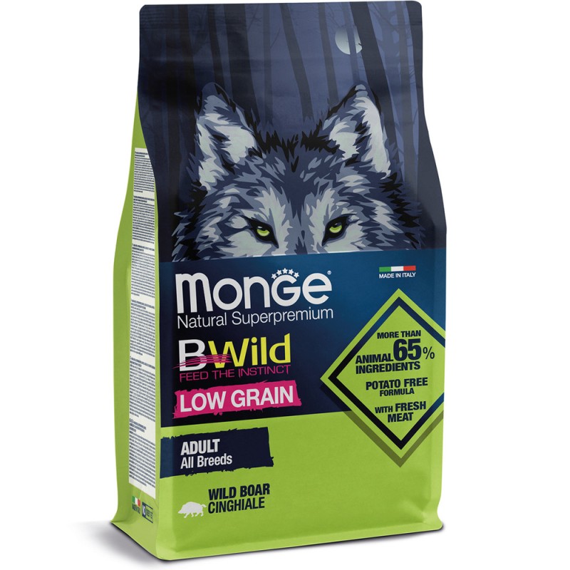Monge Bwild Low Grain Adult Dog Boar Низькозерновий сухий корм для дорослих собак усіх порід з м'ясом дикого кабана