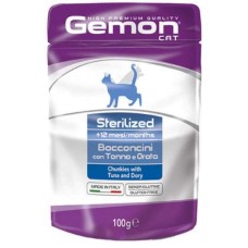 Gemon Adult Sterilized Cat Консерви для дорослих стерилізованих котів з тунцем та рибкою дорі в желе