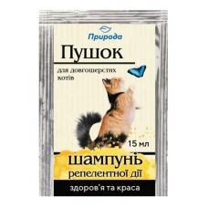Природа Шампунь Пушок репелентної дії від бліх та кліщів для довгошерстих кішок