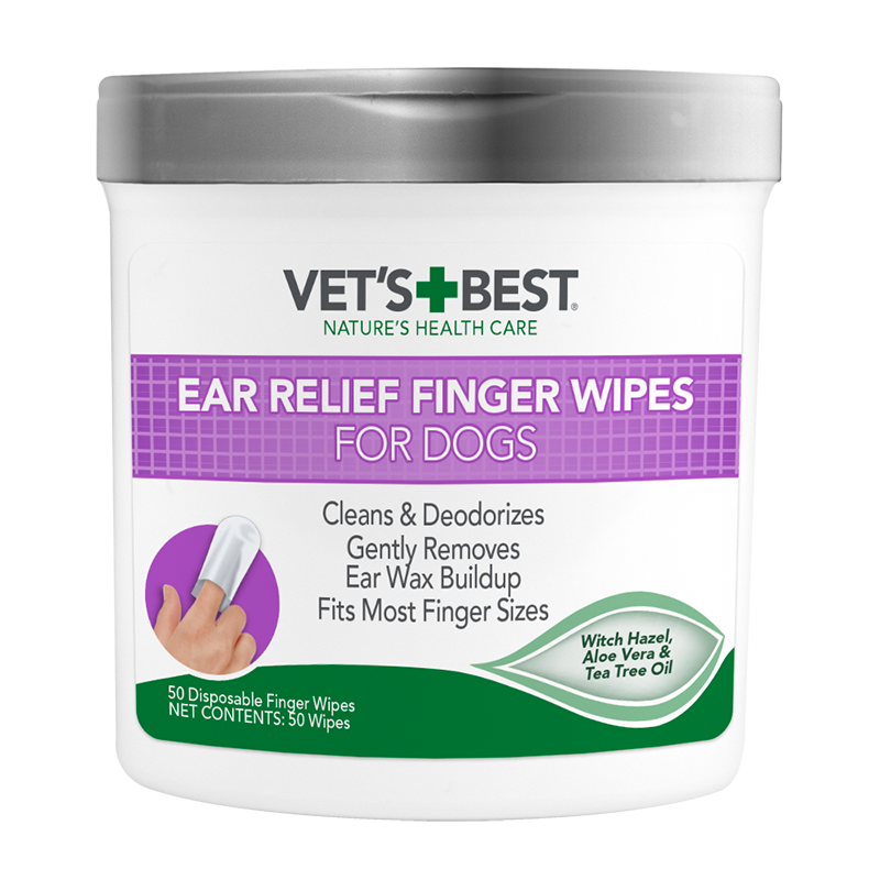 Vet`s Best Ear Relief Finger Wipes Вологі серветки для чищення вух для собак