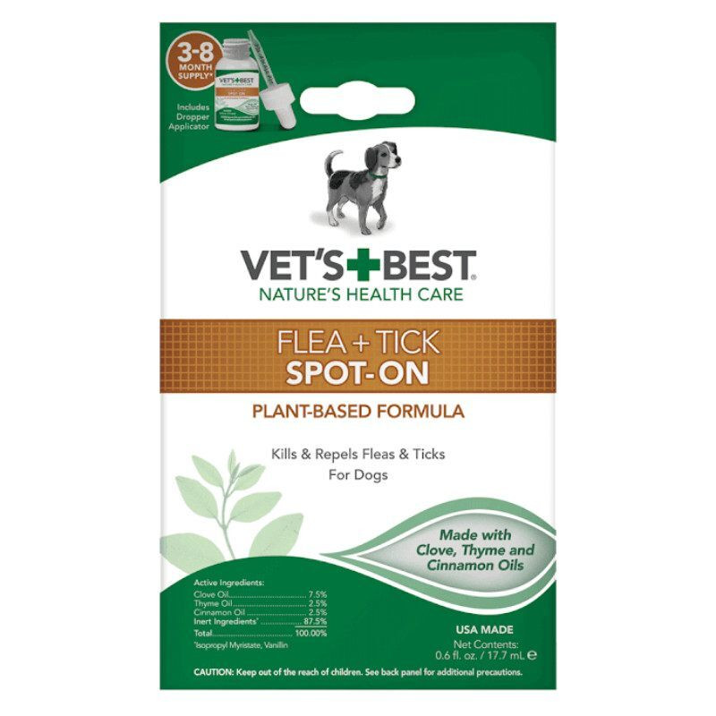 Vet`s Best Flea&Tick Spot On Краплі від бліх та кліщів для собак