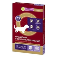Vitomax Gold Нашийник протипаразитарний від бліх та іксодових кліщів для дрібних порід собак 35 см