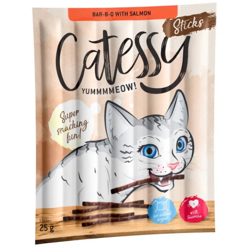 Catessy Sticks Bar-BO Salmon Ласощі палички для котів барбекю лосось