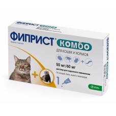 Fypryst Combo Фіприст Комбо Краплі на холку від кліщів та бліх на стадіях яйця личинки та ляльки для кішок та тхорів