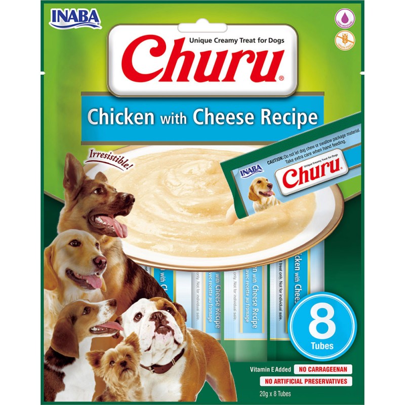 INABA Churu Рідкі ласощі для собак вершковий мус з куркою та сиром