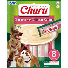 INABA Churu Рідкі ласощі для собак вершковий мус з куркою та лососем