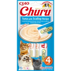 INABA Churu Рідкі ласощі для кішок вершковий мус з тунцем і гребінцями