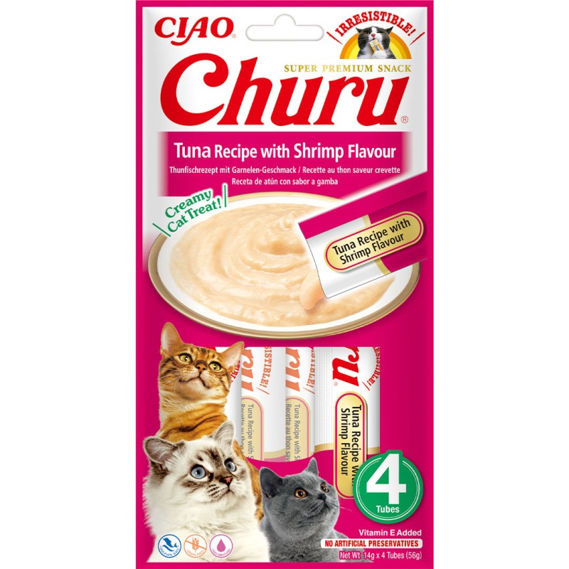 INABA Churu Рідкі ласощі для кішок вершковий мус з тунцем та креветками