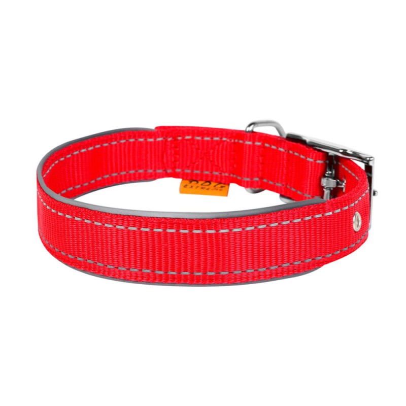 Collar Dog Extremе Нашийник для собак нейлоновий подвійний зі світловідбиваючою вставкою червоний
