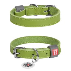 Collar Waudog Classic Нашийник для собак шкіряний салатовий