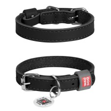 Collar Waudog Classic Нашийник для собак шкіряний чорний