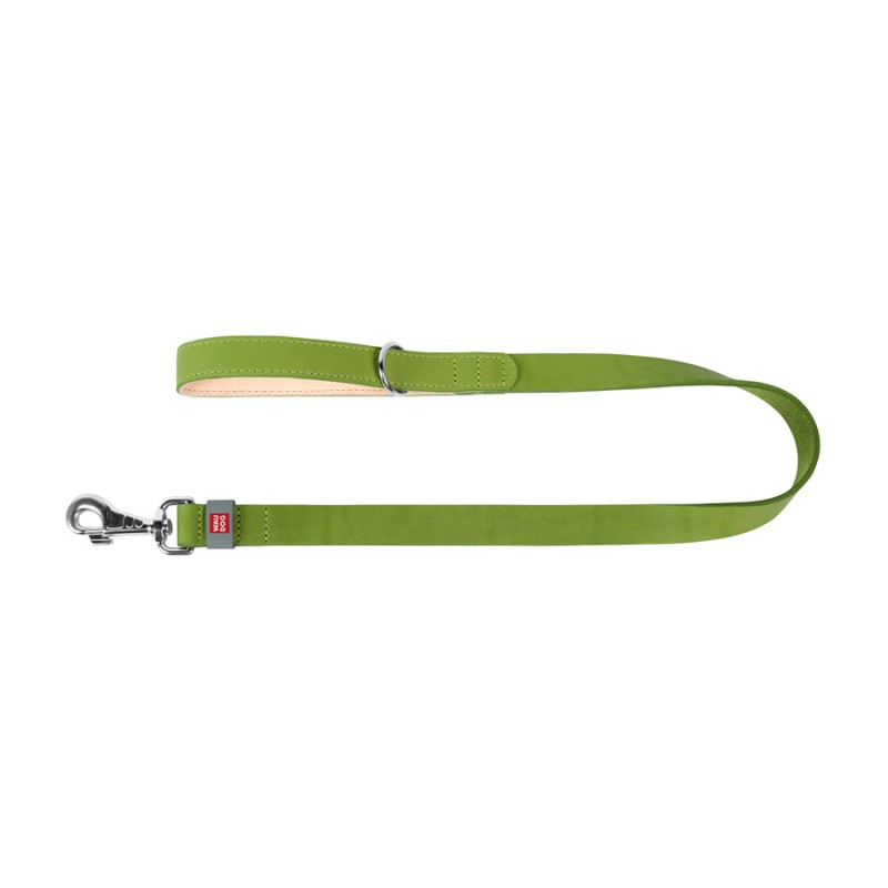 Collar Waudog Classic Повідець для собак шкіряний салатовий