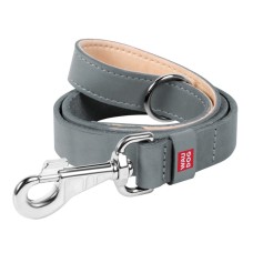 Collar Waudog Classic Повідець для собак шкіряний сірий