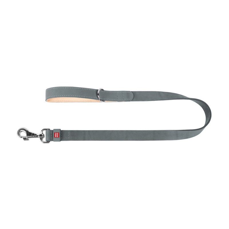 Collar Waudog Classic Повідець для собак шкіряний сірий