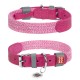 Collar Waudog Classic Нашийник для собак зі шкіри та відновленої бавовни рожевий