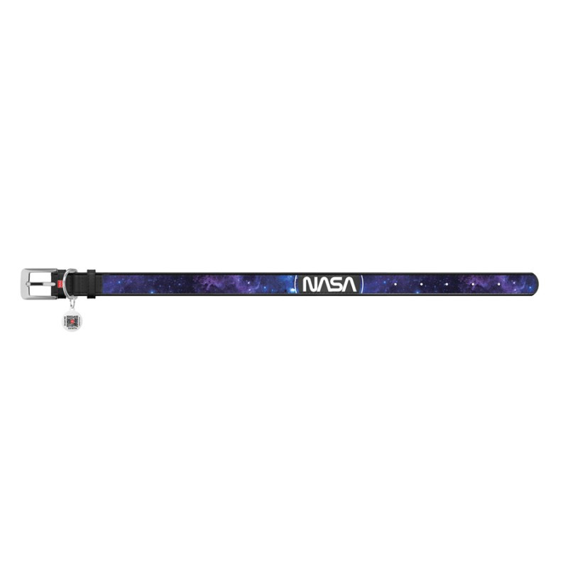 Collar Waudog Design Нашийник для собак шкіряний з QR паспортом NASA21 чорний