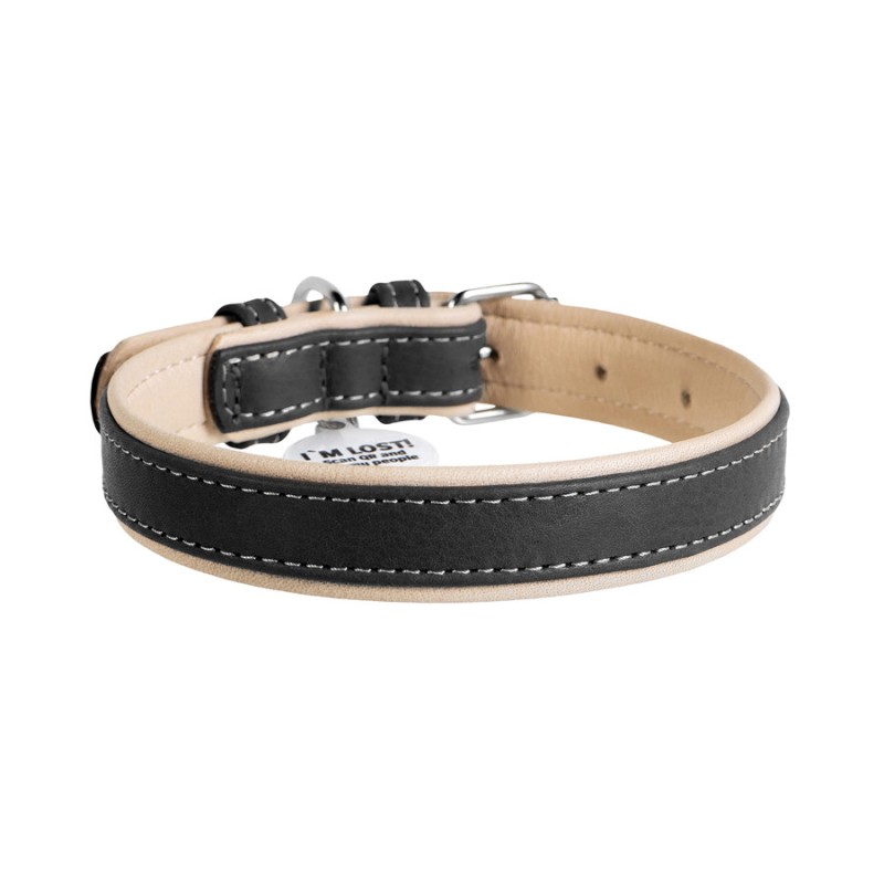 Collar Waudog Soft Нашийник для собак шкіряний чорний