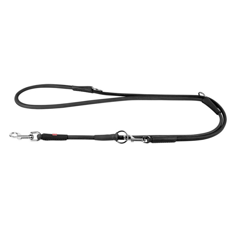 Collar Waudog Soft Повідець перестібка для собак шкіряний чорний