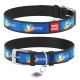 Collar Waudog Design Нашийник для собак шкіряний з QR паспортом Прапор чорний