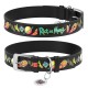 Collar Waudog Design Нашийник для собак шкіряний з QR паспортом Рік та Морті 3 чорний