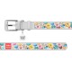 Collar Waudog Design Нашийник для собак шкіряний з QR паспортом Пончики білий
