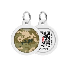 Collar Waudog Smart ID Адресник з QR-кодом металевий з малюнком Мілітарі