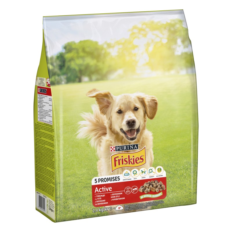 Friskies Dog Active Сухий корм для дорослих собак з яловичиною